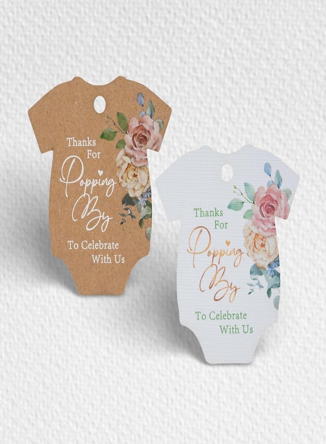 Summer-Ray.com Summer-Ray 50pcs Baby Onesie Baby Shower Favor Thank You Tags Thanks for Popping by to Celebrate with Us Tags (White) - Image 3